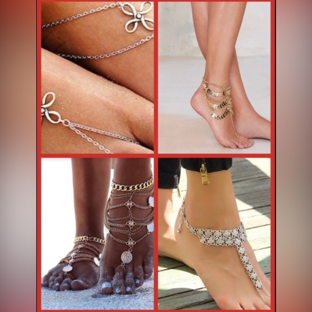 🌺2layered Flowery Foot jewelry🌺🌷🌺🌷
